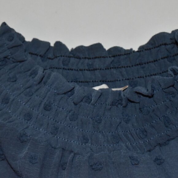 Monteau Swiss Dot Semi Sheer 3/4 Sleeve Blouse Size XS - Picture 6 of 14